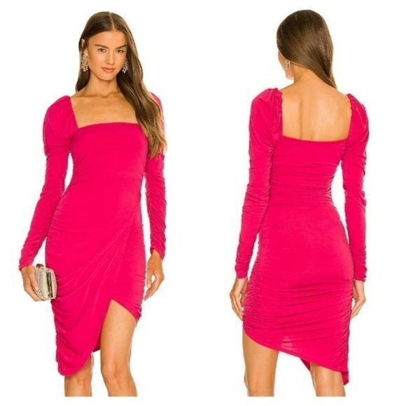 Michael Costello X Revolve Ashley Midi Dress - Fuchsia